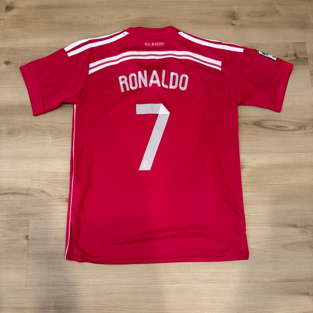 Real Madrid Men’s XL Pink Away Jersey #7 Ronaldo 2015 Adidas